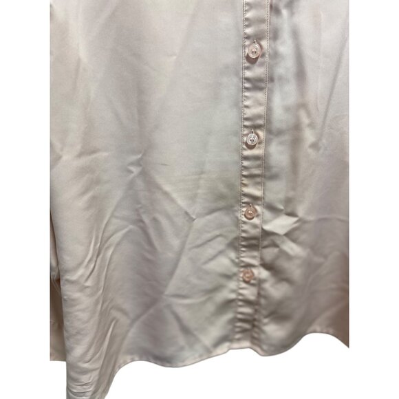 Notations Vintage Button Down Blouse Pink Size 2X Y2K Coastal Flowy Minimalist - Picture 6 of 11